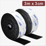 Quadrios 24CA321 Klettband zum Aufkleben Haft- und Flauschteil L x B 3 m 3 cm Schwarz 3 (24CA321)