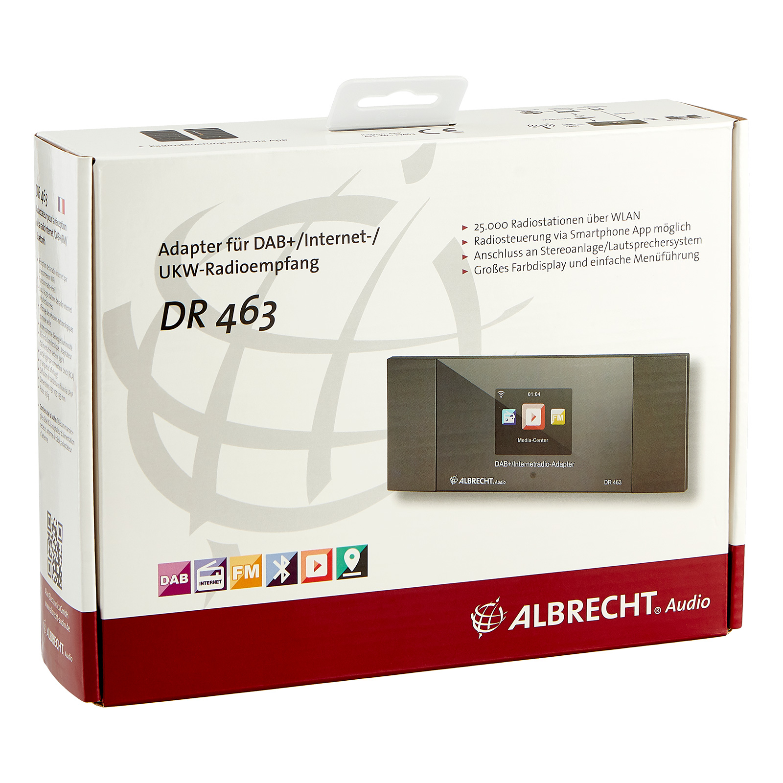 Albrecht DR 463 Internet Radio-Adapter DAB+ Bluetooth DLNA Grau