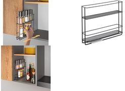 metaltex Gewürzregal In & Out LAVA, ausziehbar, schwarz Material: Metall beschichtet (360850000)