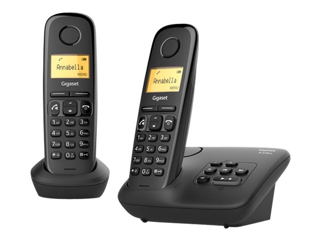 Gigaset A270A Duo Schnurlostelefon mit Anrufbeantworter DECT/GAP Schwarz