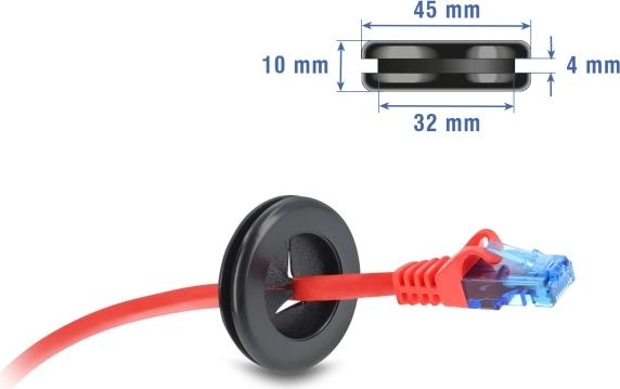 Delock Gummi Kabeldurchführung rund O schwarz (67329)
