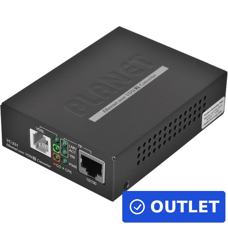 Planet VC-231 VDSL2-Konverter 1x RJ-45 10/100 1x RJ-11 bis 100/100 Mbps symmetrisch (VC-231) (geöffnet)