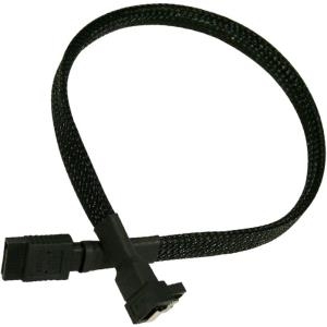 Nanoxia - SATA-Kabel - Serial ATA 150/300/600 - SATA zu SATA - 45 cm - 90° Stecker, eingerastet - Kohle