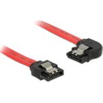 Delock SATA 6 Gb/s Kabel gerade auf links gewinkelt 50 cm rot (83964)