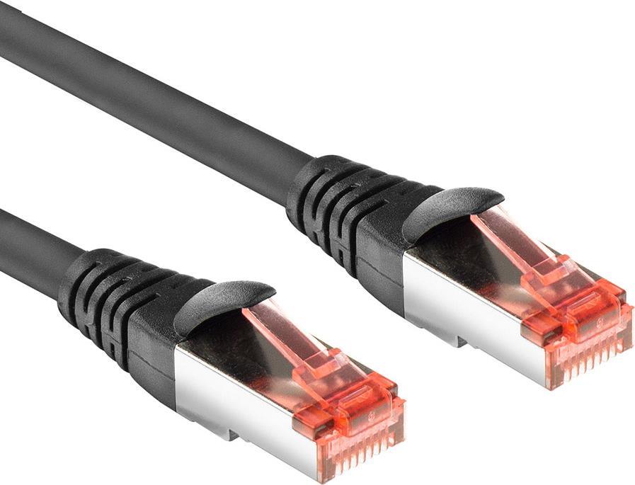 ACT Black 20 meter CAT6A U/FTP PVC high flexibility tangle-free patch cable snagless with RJ45 connectors (FB5020)