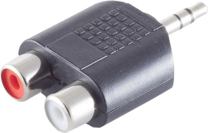 shiverpeaks BASIC-S Audioadapter 3,5 mm Klinkenstecker - 2 x Cinchkupplung, stereo, im Polybeutel mit Eurolochung (BS57090)