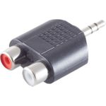 shiverpeaks BASIC-S Audioadapter 3,5 mm Klinkenstecker - 2 x Cinchkupplung, stereo, im Polybeutel mit Eurolochung (BS57090)