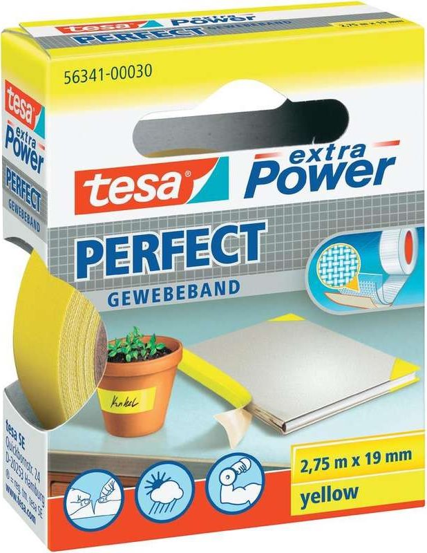 tesa® extra Power Gewebeband (L x B) 2.75 m x 19 mm Gelb 56341-30-2 Inhalt: 1 Rolle(n) (56341-30-2)