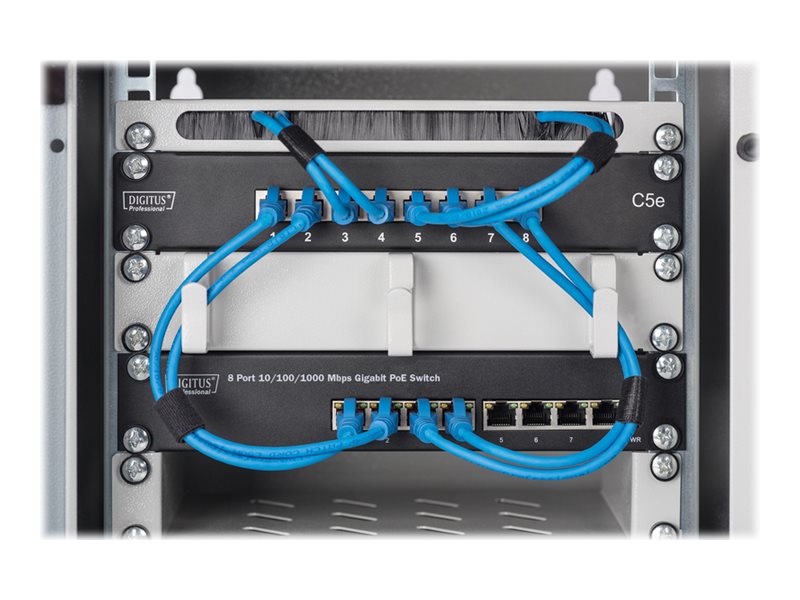 Digitus DIGITUS Professional DN-95317 10" 8-Port Gigabit PoE Switch Schwarz