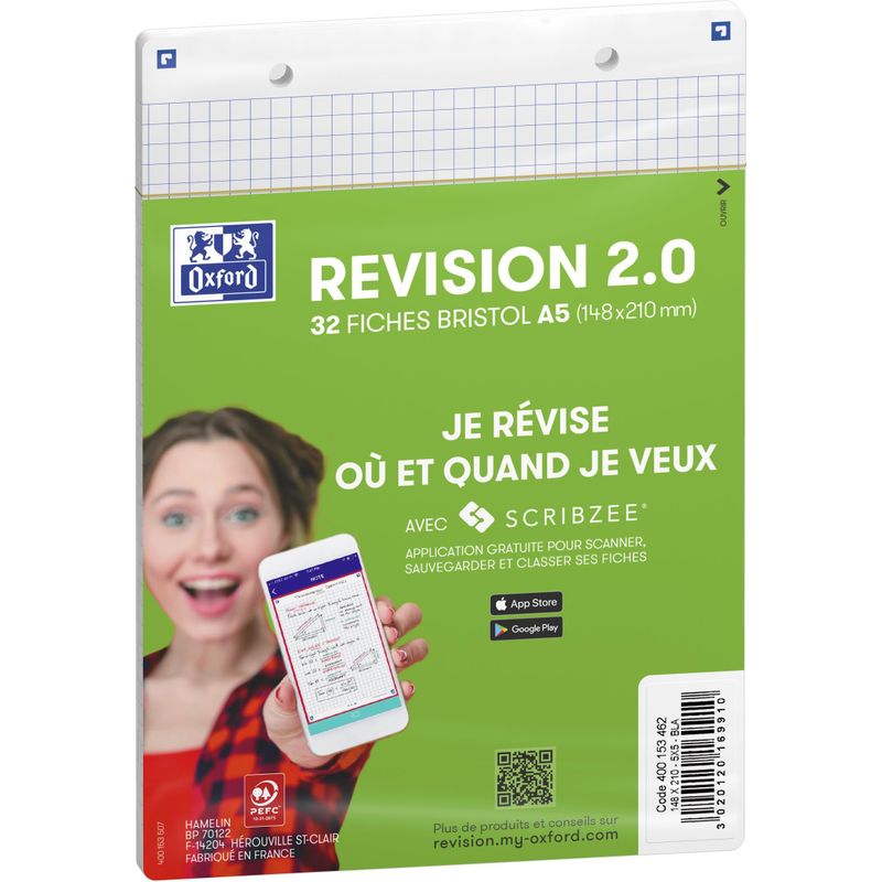 Oxford Fiches bristol REVISION 2.0, A5, bord de couleur 400153465 bei   günstig kaufen