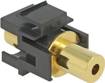 DELOCK Keystone Modul Klinkenbuchse 3,5 mm 4 Pin > Klinkenbuchse 3,5 mm 4 Pin vergoldet schwarz