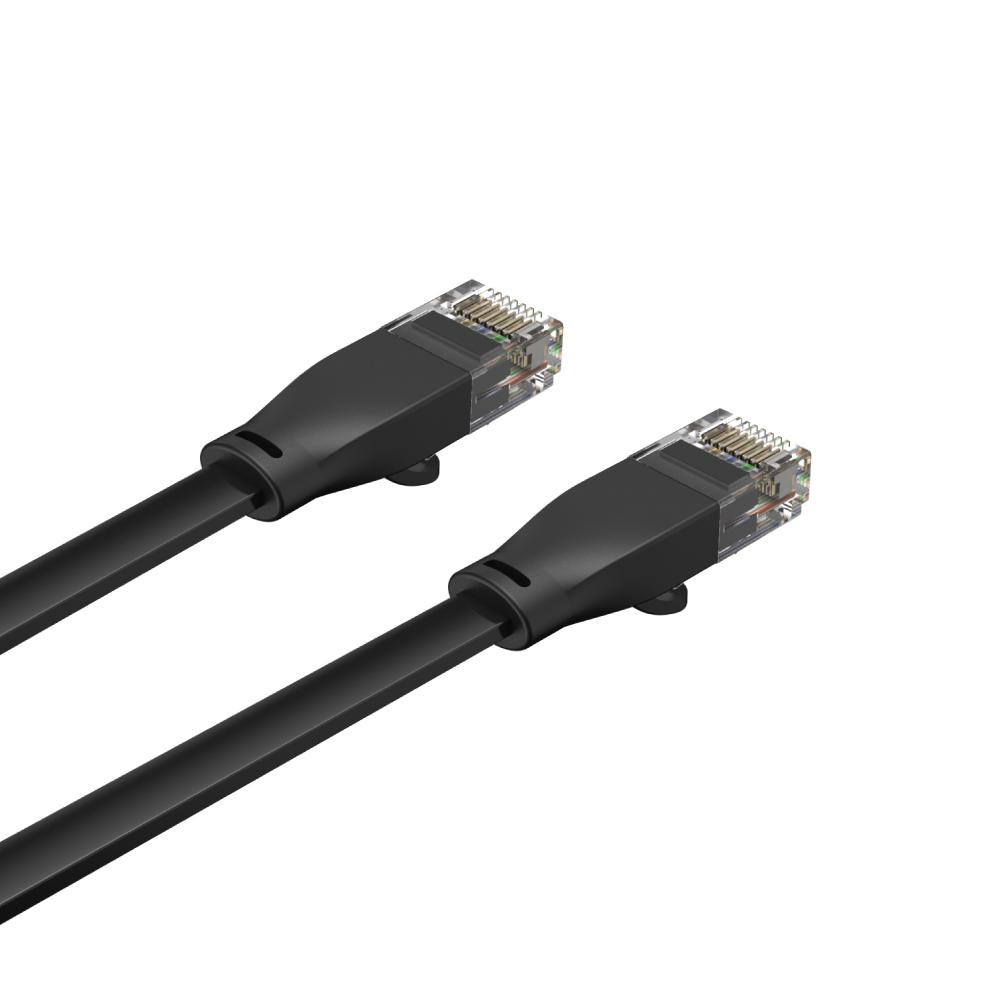 Unitek International C1814GBK Cat.6 Flach-Patchkabel UTP RJ45 15 m Schwarz