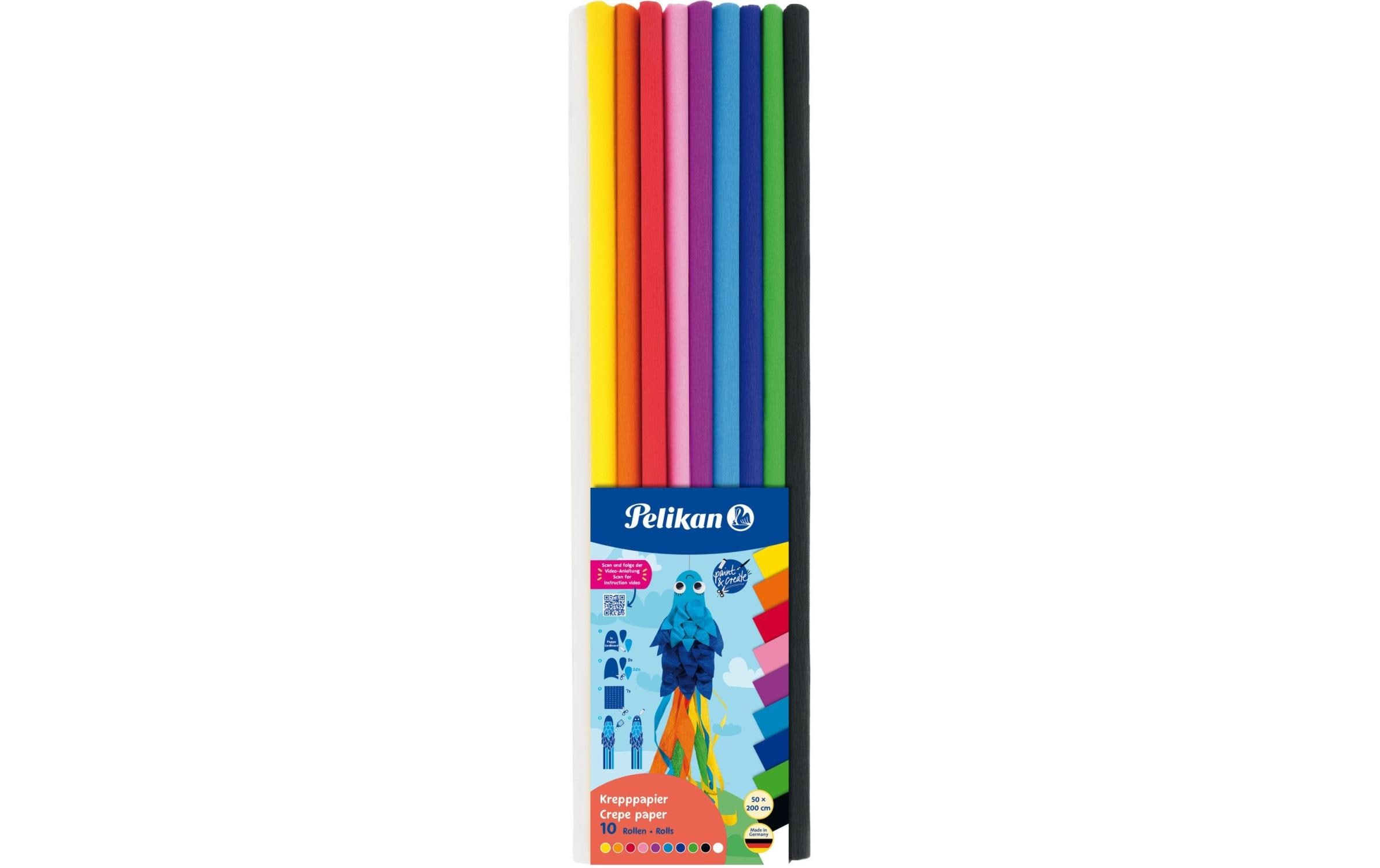 Pelikan 101622 Krepppapier 500 mm 10 Blätter Mehrfarbig