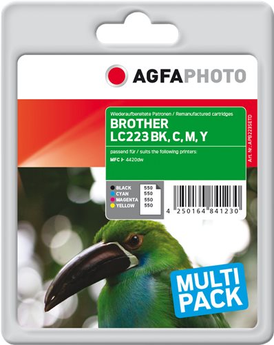 AgfaPhoto 4er-Pack Schwarz, Gelb, Cyan, Magenta (APB223SETD)