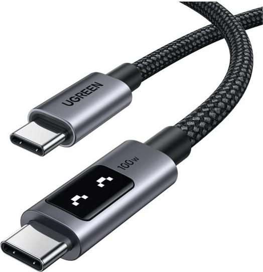 UGREEN Uno L509 100W USB-C auf USB-C Ladekabel PD 3.0 LED Display Nylonummantelung Aluminiumgehäuse 1m (35501)