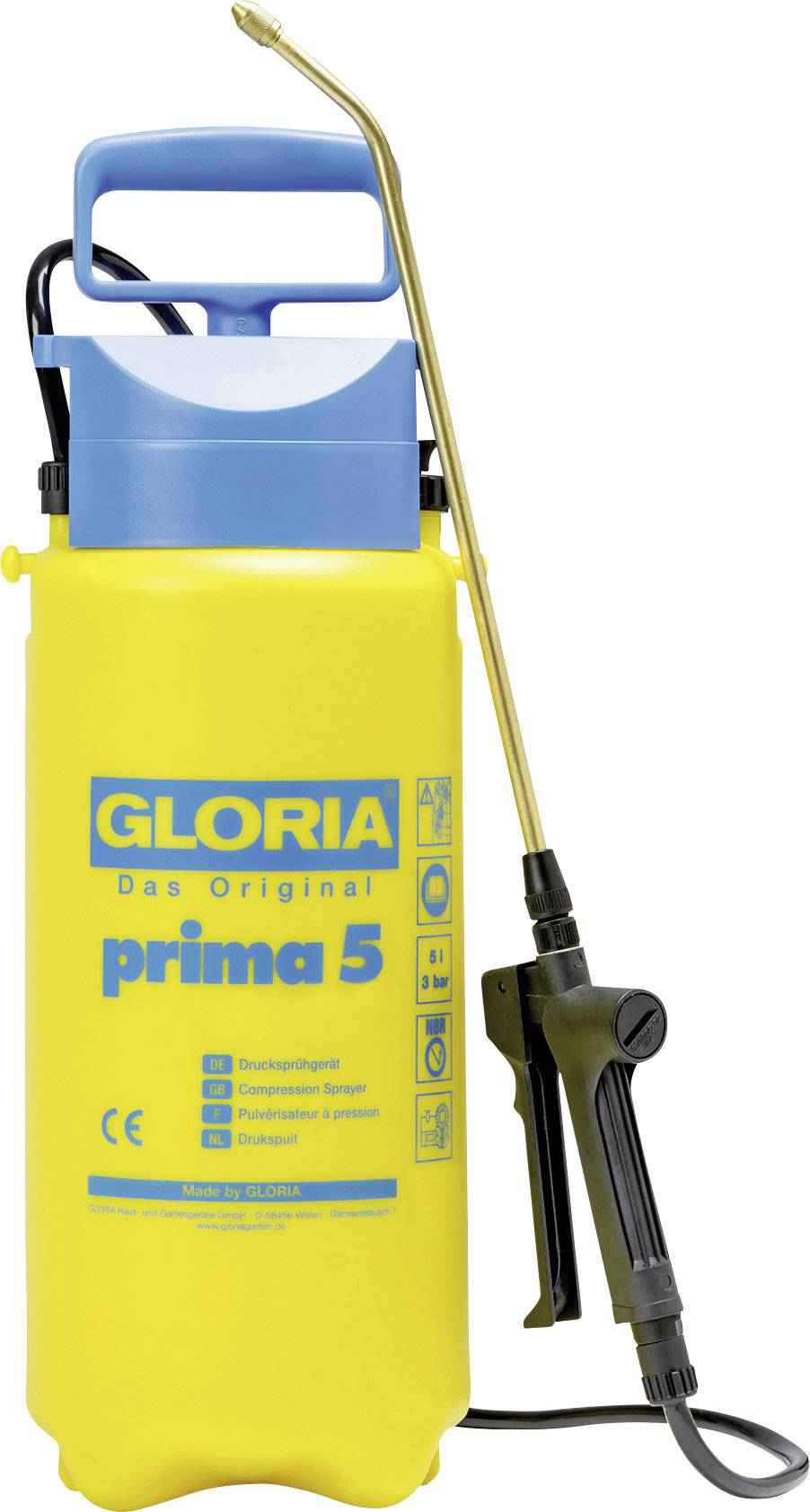 Gloria CLEAN 500 Drucksprüher 5 l Profi - Für Reinigungsmittel pH 2-12 mit 3 bar Druck