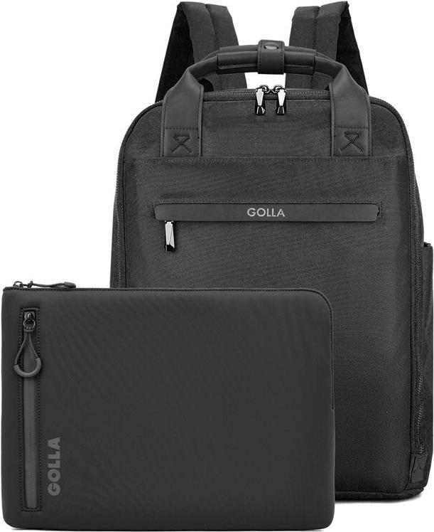 Golla Set aus Rucksack und Laptop-Sleeve 14 Zoll, Black (76463)