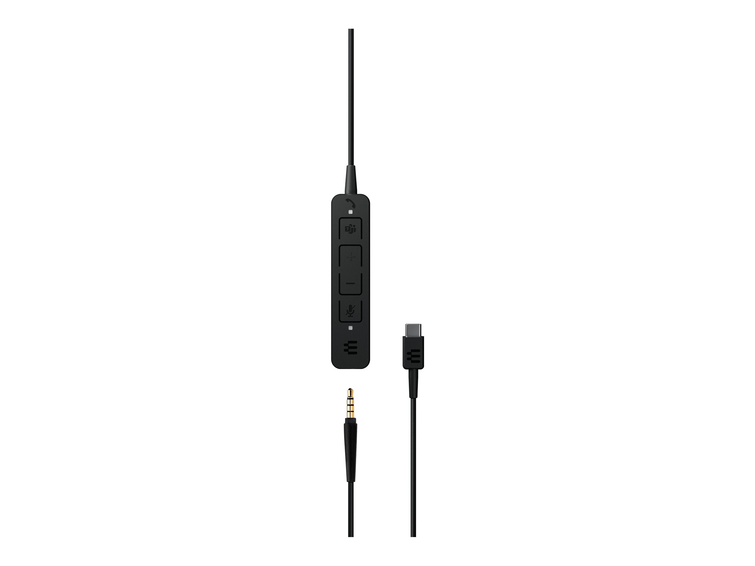 EPOS ADAPT 165T USB-C II Kabelgebundenes Stereo-Headset On-Ear Schwarz
