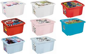 keeeper Aufbewahrungsbox karolina Cars, 24 Liter Dreh-/Stapelbox mit Deckel, aus PP, cherry-red, mit - 1 Stück (1223740123100)
