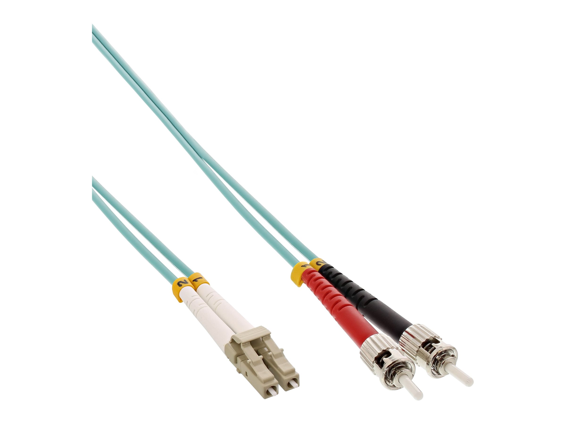 InLine LWL Duplex Patch-Kabel LC/ST 50/125µm OM3 20 m Türkis