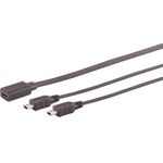 S/CONN maximum connectivity Adapter, USB C Buchse auf 2x USB Mini B Stecker, Y-Kabel, 2.0, schwarz, 0,3m (13-20022)