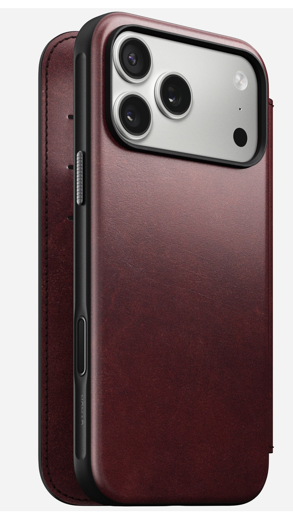 Nomad Modern Leather Folio Schutzhülle iPhone 17 Pro Max 6,3" Burgund