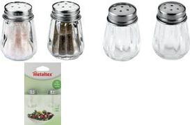 metaltex Salz- & Pfefferstreuer-Set, Glas / Edelstahl Maße Streuer: Durchmesser: 30 mm x (H)45 mm - 1 Stück (252905080)