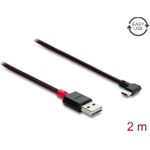 Delock EASY-USB 2.0 Kabel Typ-A Stecker zu USB Type-C™ Stecker gewinkelt links / rechts 2 m schwarz (81547)