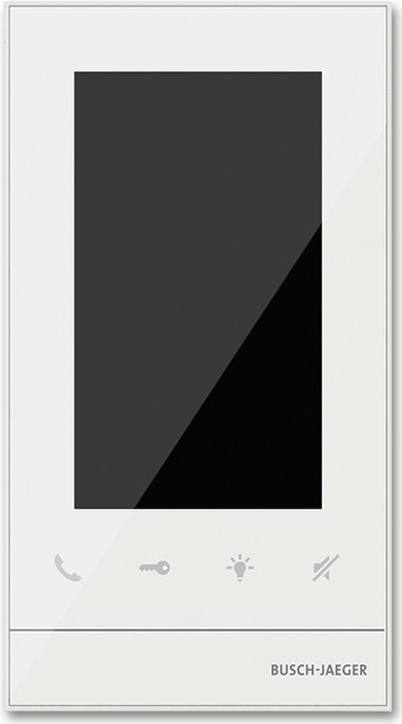 Busch-Jaeger 83222 U-611. Bildschirmdiagonale: 12,7 cm (5" ), Bildschirmauflösung: 480 x 854 Pixel. Produktfarbe: Weiß, Schutzart (IP-Code): IP30, Steuerung: Berührung. Innengerät Stromversorgung: AC, Netzteil Eingansgsspannung: 100 - 240. Breite: 99 mm, Tiefe: 21,5 mm, Höhe: 180 mm (2CKA008300A0480)