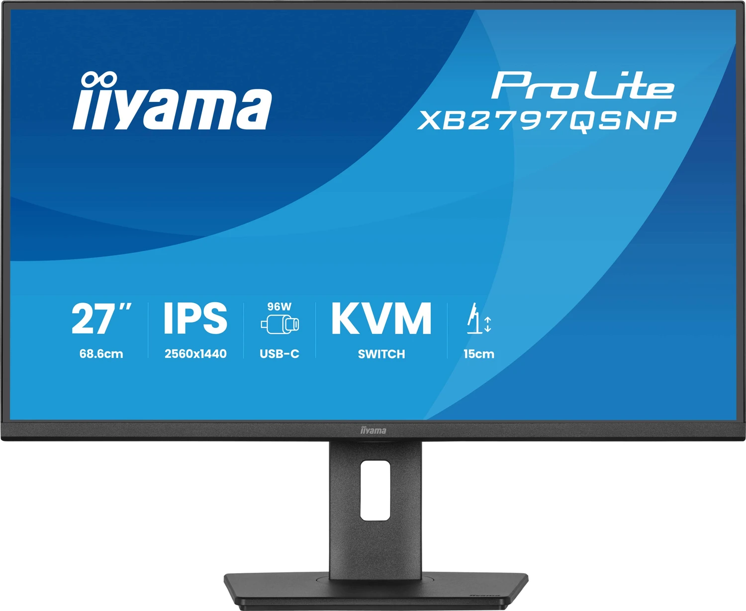 iiyama ProLite XB2797QSNP?B1 LED-Monitor 68,6?cm (27") QHD – HDMI/DP/USB?C/LAN – Schwarz