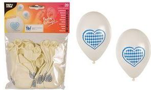 PAPSTAR Luftballons "Bayrisch Blau", weiß / blau Durchmesser: 250 mm / Umfang: 800 mm, geeignet für - 1 Stück (81949)