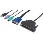 Intellinet 1-Port VGA-Kabel für KVM-Konsole, Zur Verwendung mit Intellinet Rackmount-Konsolen 508032 oder 507981, enthält PS/2-, USB- und VGA-Stecker (507769)
