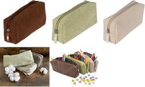 WEDO Schlamper-Etui aus Cord, beige Außenmaterial: Cord aus 100% Baumwolle, mit abwischbarem - 1 Stück (24245230)