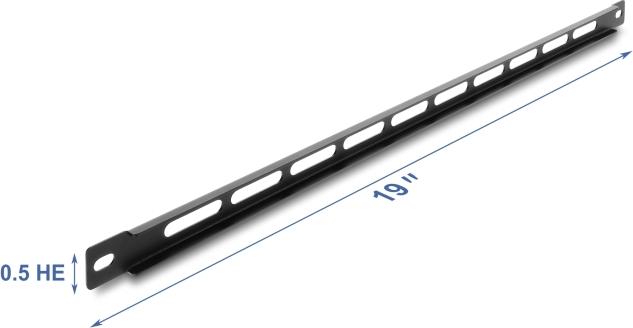 Delock 19" 0,5 HE Panel mit Kabelbinderbefestigung schwarz - Serverschrank-Zubehör