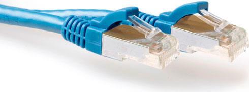 ACT Blue 1 meter LSZH SFTP CAT6A patch cable with RJ45 connectors. Cat6a s/ftp lszh blue 1.00m (IB5301)