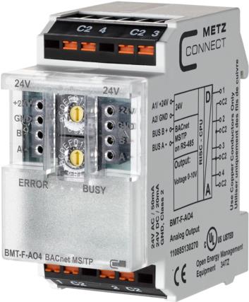 METZ CONNECT BMT-F-AO4 BACnet MS/TP Digital & Analog I/O Modul (110885130270)