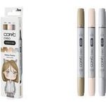 COPIC Ciao Mellow Palette Layoutmarker-Set farbsortiert 1,0 + 6,0 mm, 3 St. (220750312)