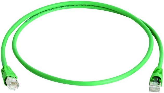 Telegärtner 100008571 RJ45 Netzwerkkabel, Patchkabel CAT 5e F/UTP 3.0 m Grün Flammwidrig, mit Knickschutztülle 1 St.