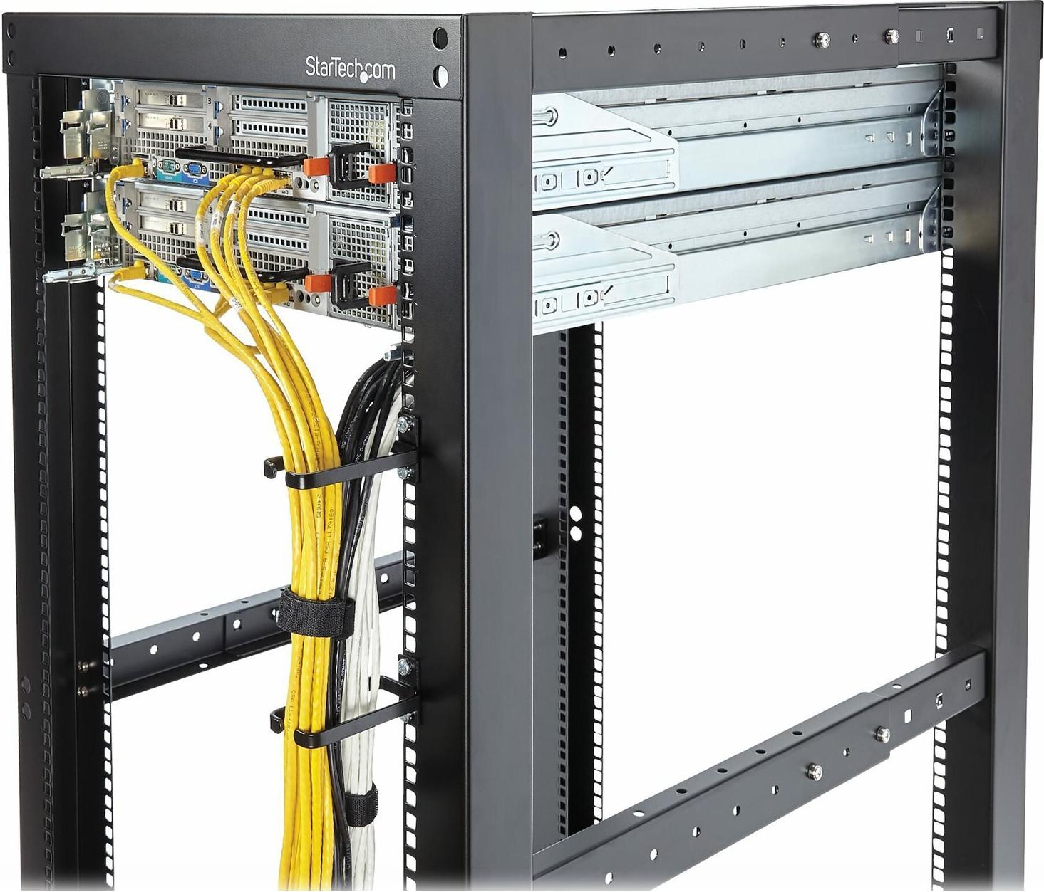 StarTech.com 1U Rack Kabelführung D-Ring Kabelmanagement 4,5 x 10 cm Schwarz
