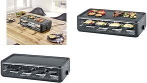 SEVERIN Raclette-Grill RG 2365 Black Line Lite, 1300 W, 8 Pfännchen, Keramik-Grillplatte