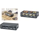 SEVERIN Raclette-Grill RG 2365 Black Line Lite, 1300 W, 8 Pfännchen, Keramik-Grillplatte