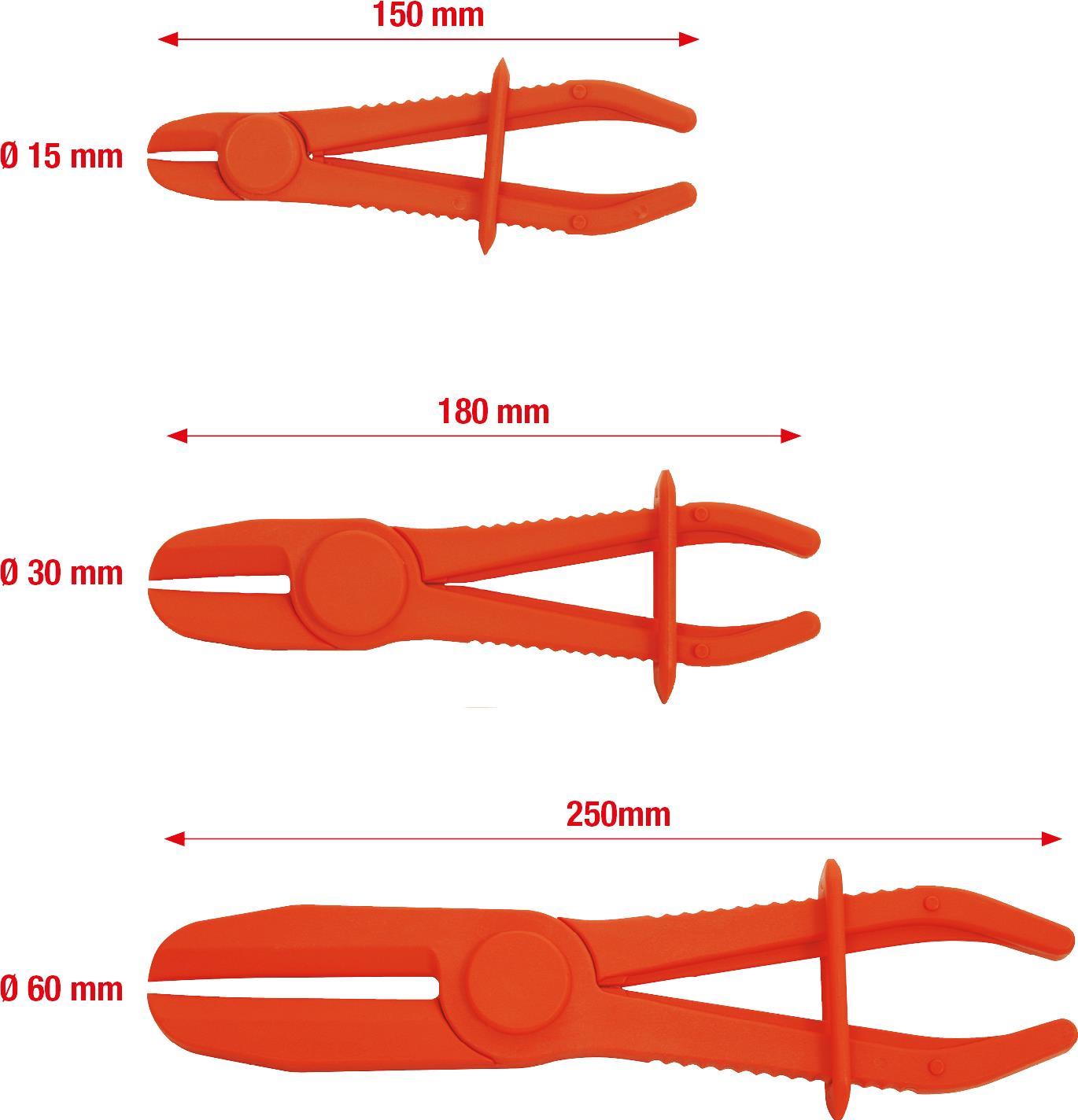 KS TOOLS Schlauch-Abklemm-Zangen-Satz, 3-tlg. (115.5050)