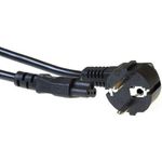 ACT Powercord mains connector CEE7/7 male (angled) - C5 black 7.00 m. Length: 7 m Powercord schuko-c5 blk 7.00m (AK5188)