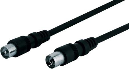 Wentronic Goobay Antennen Anschlusskabel, Schwarz, 1.5 m - IEC/Koax-Stecker <=> IEC/Koax-Buchse (11720)