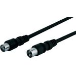 Wentronic Goobay Antennen Anschlusskabel, Schwarz, 1.5 m - IEC/Koax-Stecker <=> IEC/Koax-Buchse (11720)