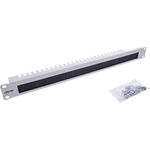 InLine 19" Kabel Durchführungsplatte mit Bürste und Kabelleiste 1HE RAL (19111O)