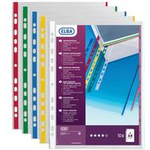 ELBA Prospekthülle, DIN A4 mit farbigem Rand, PP, blau 0,09 mm, glasklar, oben offen, Eurolochung (971619-04)