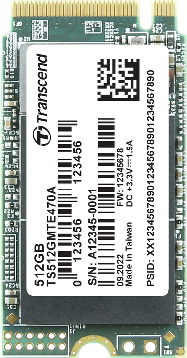 Transcend MTE470A M.2 512 GB PCI Express 3.1 NVMe 3D NAND (TS512GMTE470A)