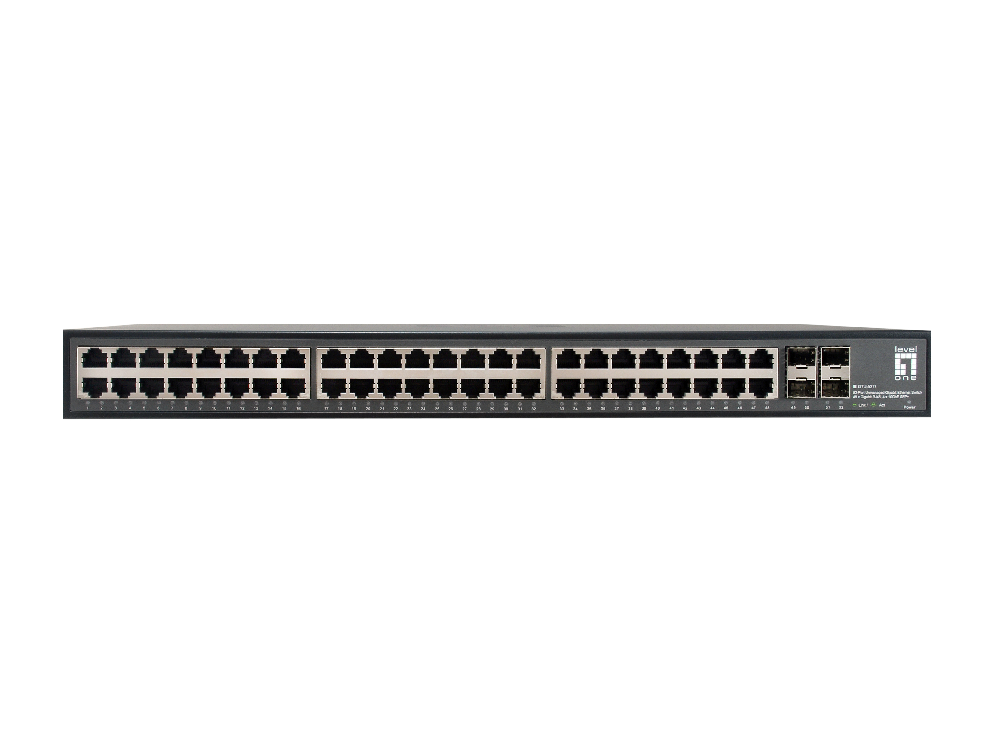 LevelOne GTU-5211 Switch 52 Ports Unmanaged 176 Gbps Schwarz