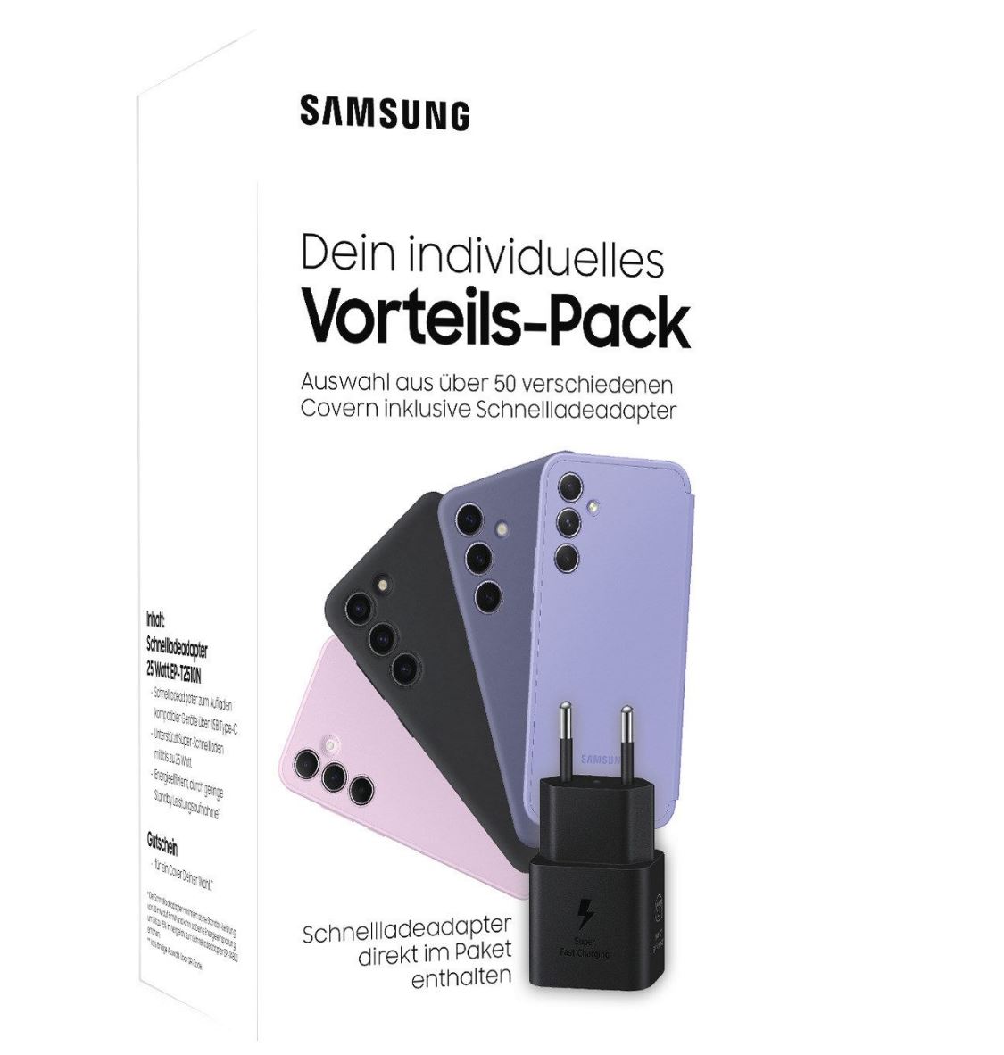 Samsung Universal Starterkit mit 25W USB-C Ladegerät EP-T2510N Black + Case Voucher